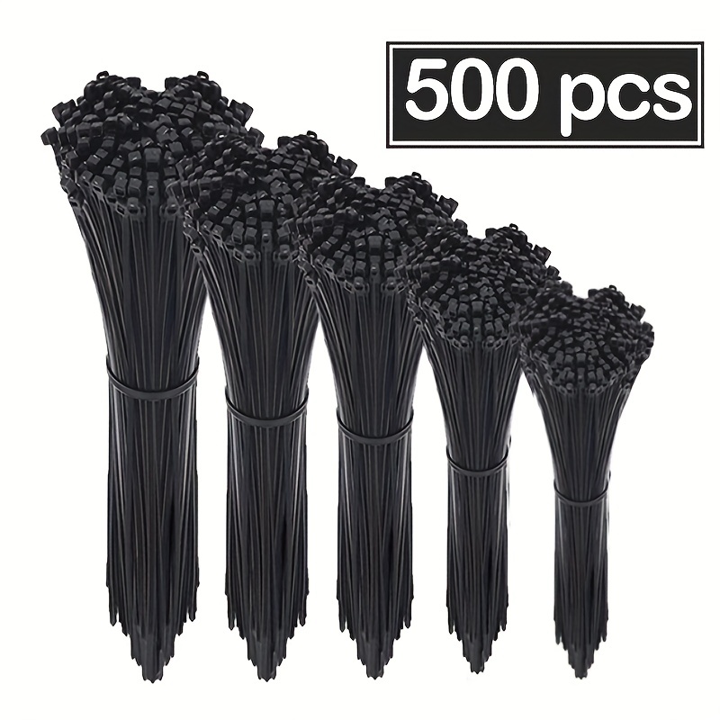 

500pcs Black/white Zip Ties Premium Nylon Cable Ties Self-locking Multi-purpose Wire Ties Cord Management For Home Indoor And Outdoor Office, Garden, Workshop