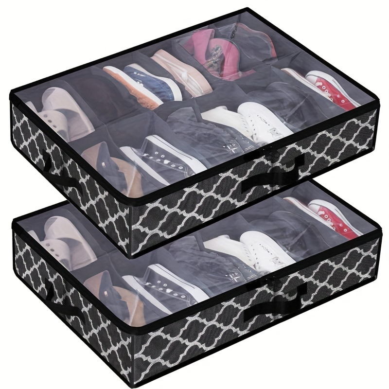 Bed Bottom Shoe Storage Box, Foldable Non-woven Packing Organizer