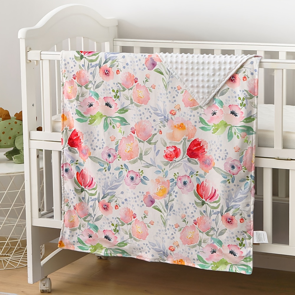 Flannel Baby Blanket Gender Neutral Baby Bedding Reversible