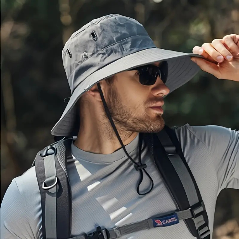 Men's Wide Brim Sun Hat Riding Mountaineering Fishing - Temu