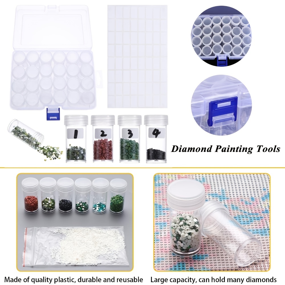 Diamond Painting Drill Bottles with Box DIY Cross Stitch Embroidery Empty  Bottle Diamond Painting Drill Bottles Diamond Painting Accessories Bead  Storage Container Storage Box