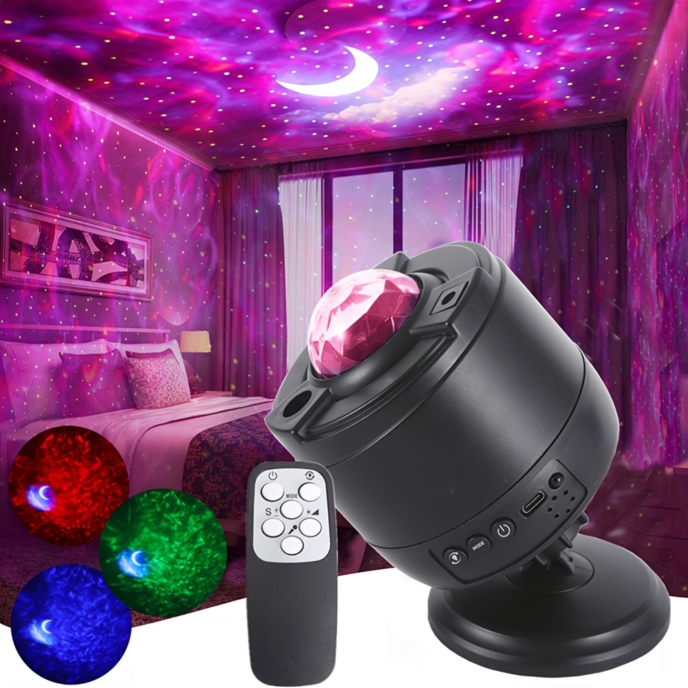 Star Ceiling Projector, Lamp Galaxy UFO Starry Sky Projector with Voice  Control/Remote Control, LED Light Moon/Wave/Water with Music, Bluetooth  Speaker, Gift for Children : : Lighting