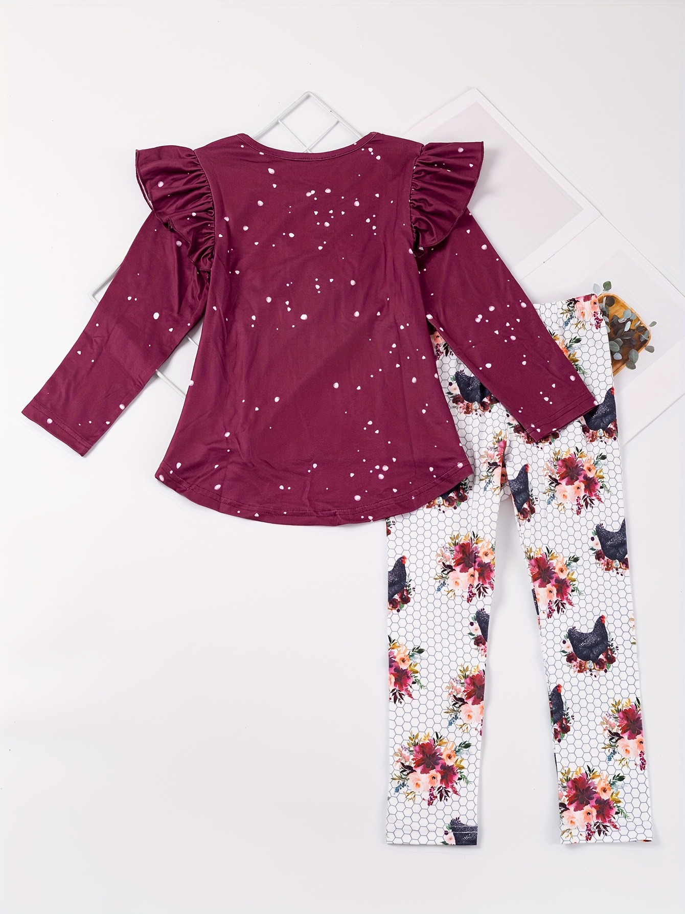 Conjunto de ropa para niñas pequeñas, conjunto de top y leggings