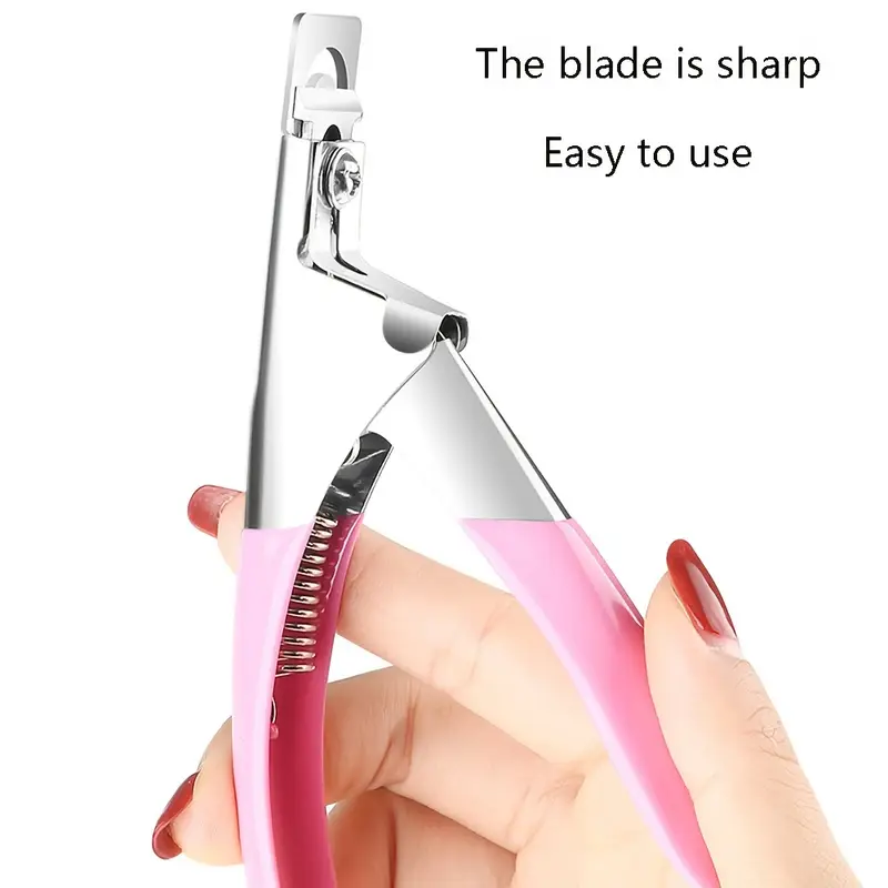 4 color stainless steel nail clippers false nail plate special scissors word nail clippers nail clippers u type flat cut nail clippers details 1