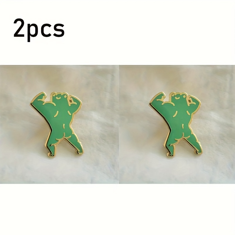 Muscle Frog Enamel Pin Cute Pin Birthday Gift For - Temu