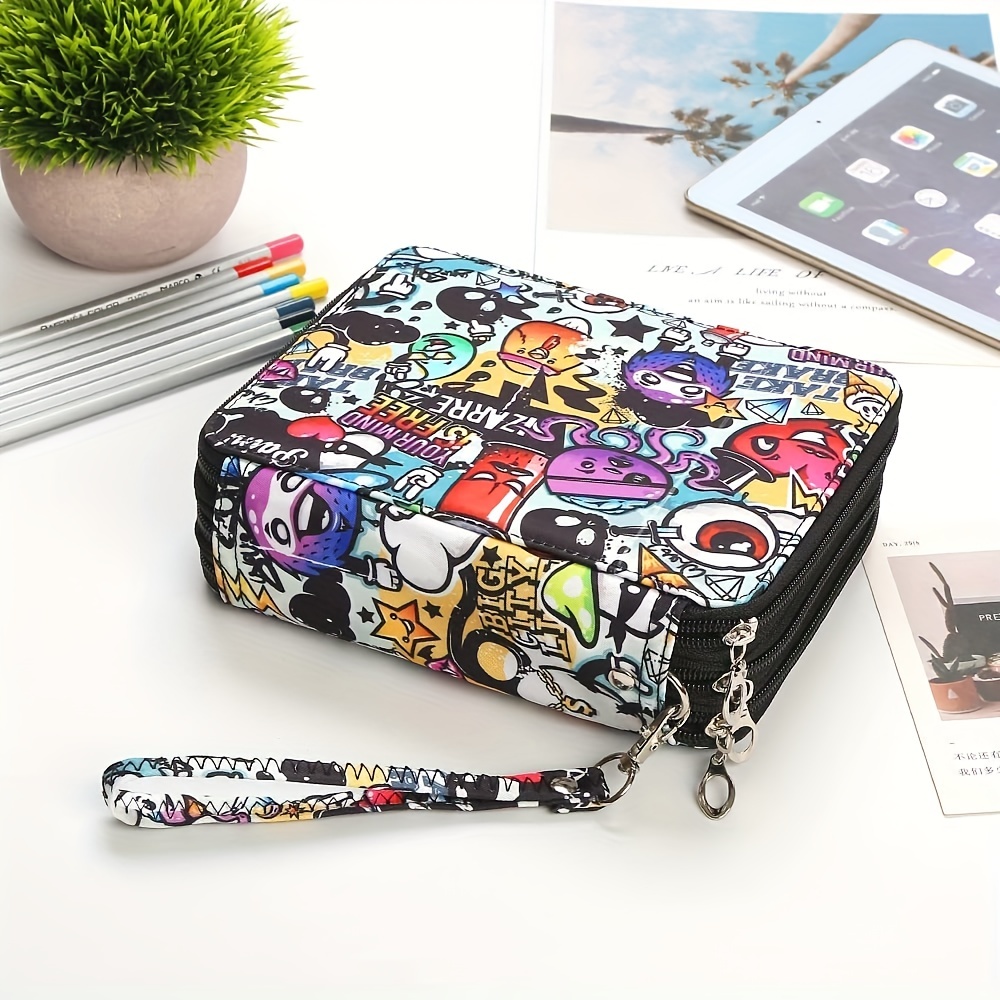 Pu Pencil Case Slot Holds Portable Colored Pencil Case 72 - Temu