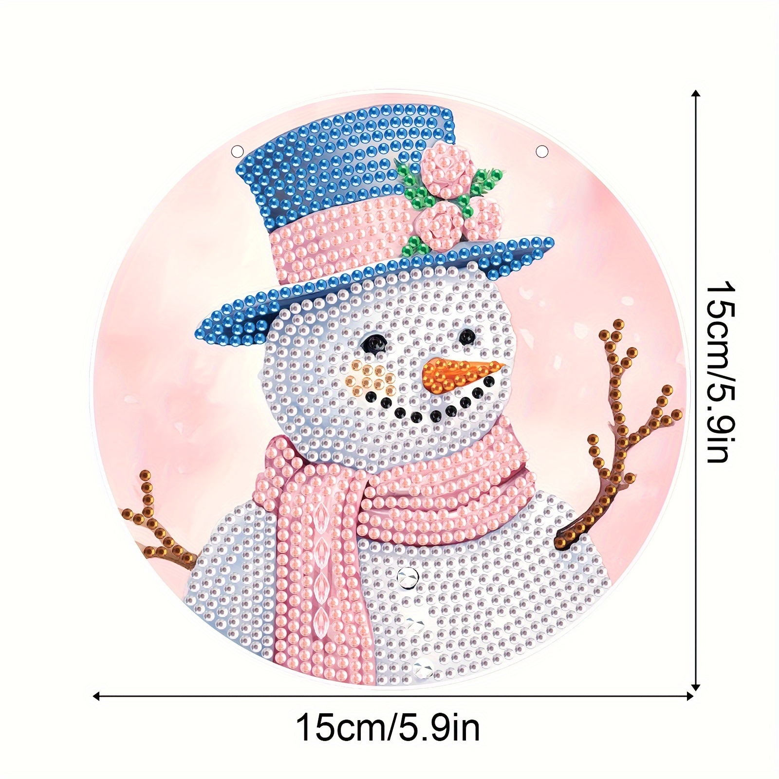 Diy Diamond Art Wind Chimes Christmas Snowman Pendant Size - Temu