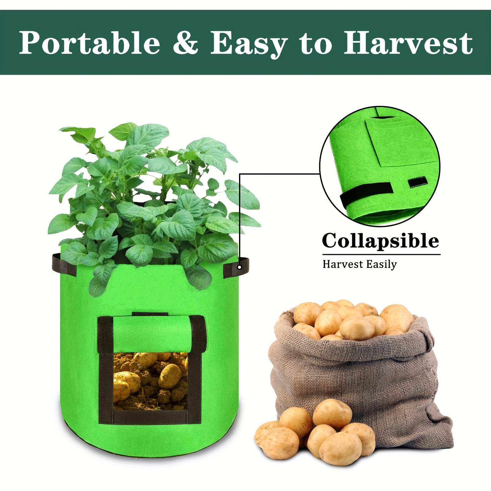 Potato Planting Bags With Lid And Handle Onion Vegetable Fruit