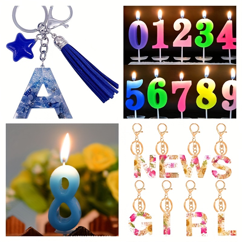 Resin Letter Molds, Alphabet Number Silicone Mold for DIY Making Epoxy  Resin Keychains, Crafts Pendant Jewelry