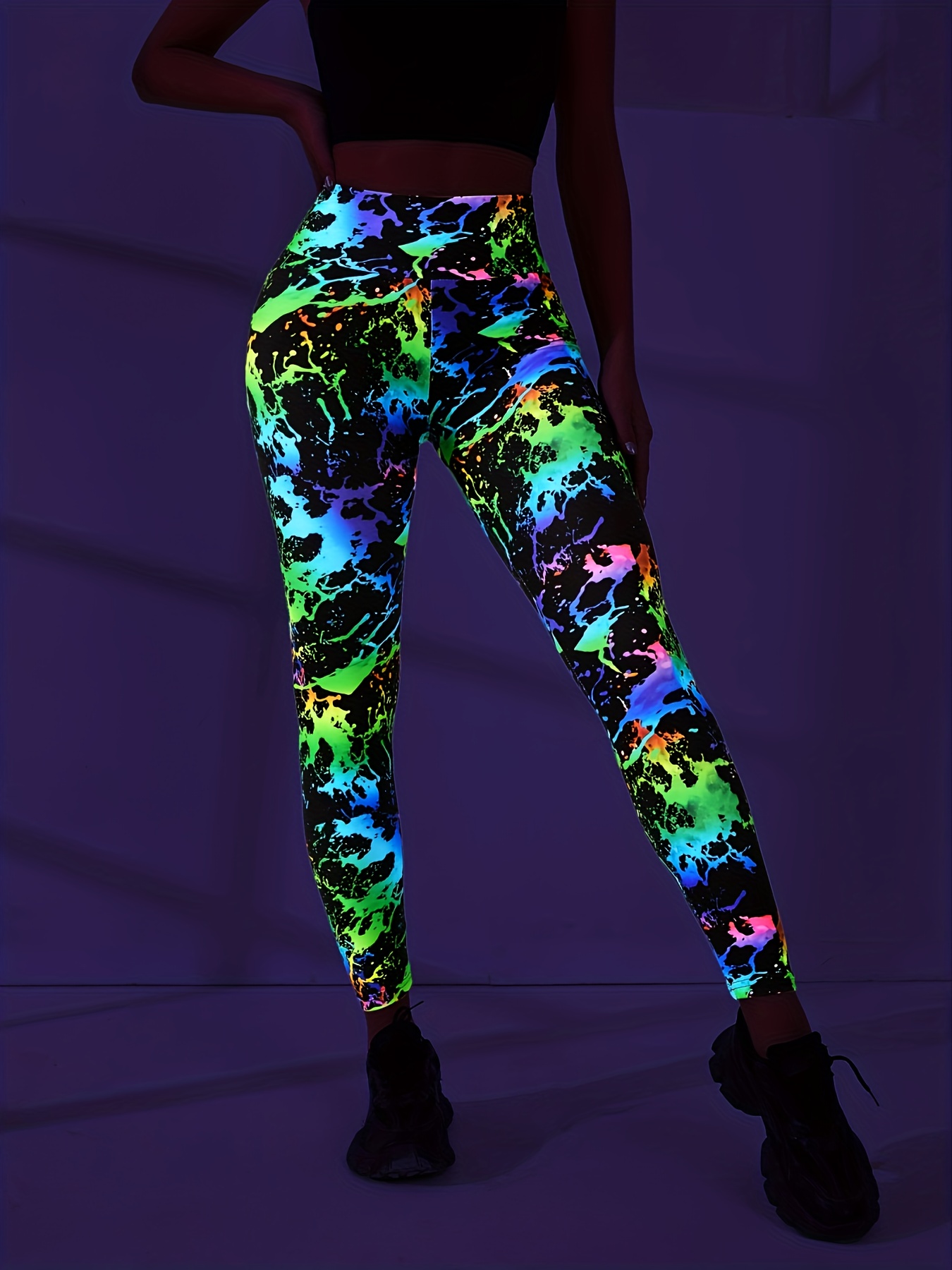 Wiggle & wave bright cool colourful fun bright running & fitness leggings