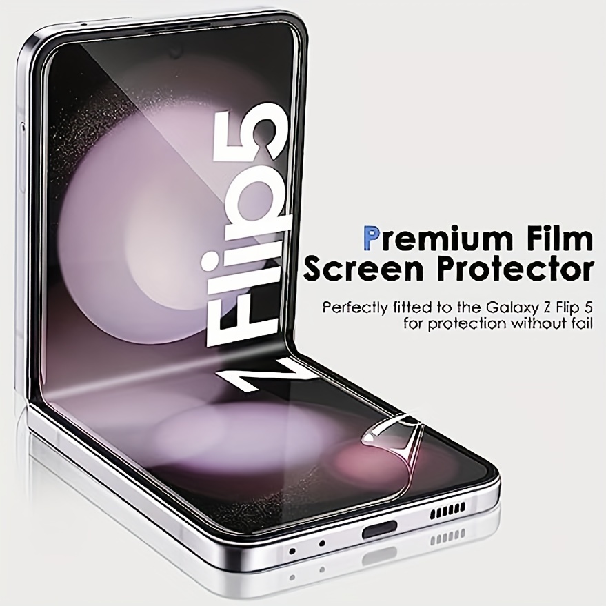 2+2 Packs] Protecteur D'écran Pour Galaxy Z Flip 5, 2 Films TPU Flexibles  Pour Écran Intérieur Et 2 Protecteurs D'écran En Verre Trempé Pour Écran  Arrière, Sensibilité Tactile, Protecteur D'écran Flexible HD