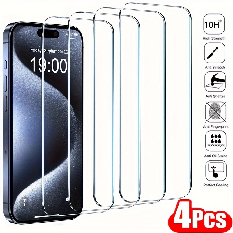 

4pcs Tempered Glass Screen Protector Film For Iphone 15/14/13/12/11 Plus/pro/promax/xr/xs/xs Max/8/7plus Se