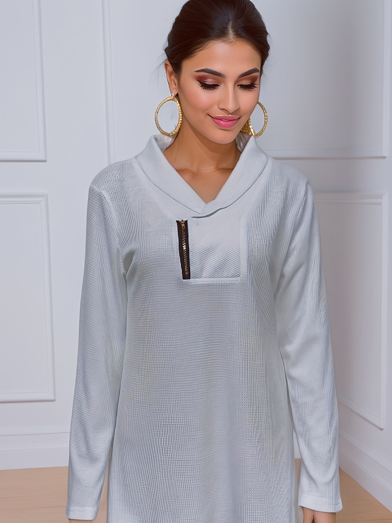 Shawl collar sweatshirt online womens