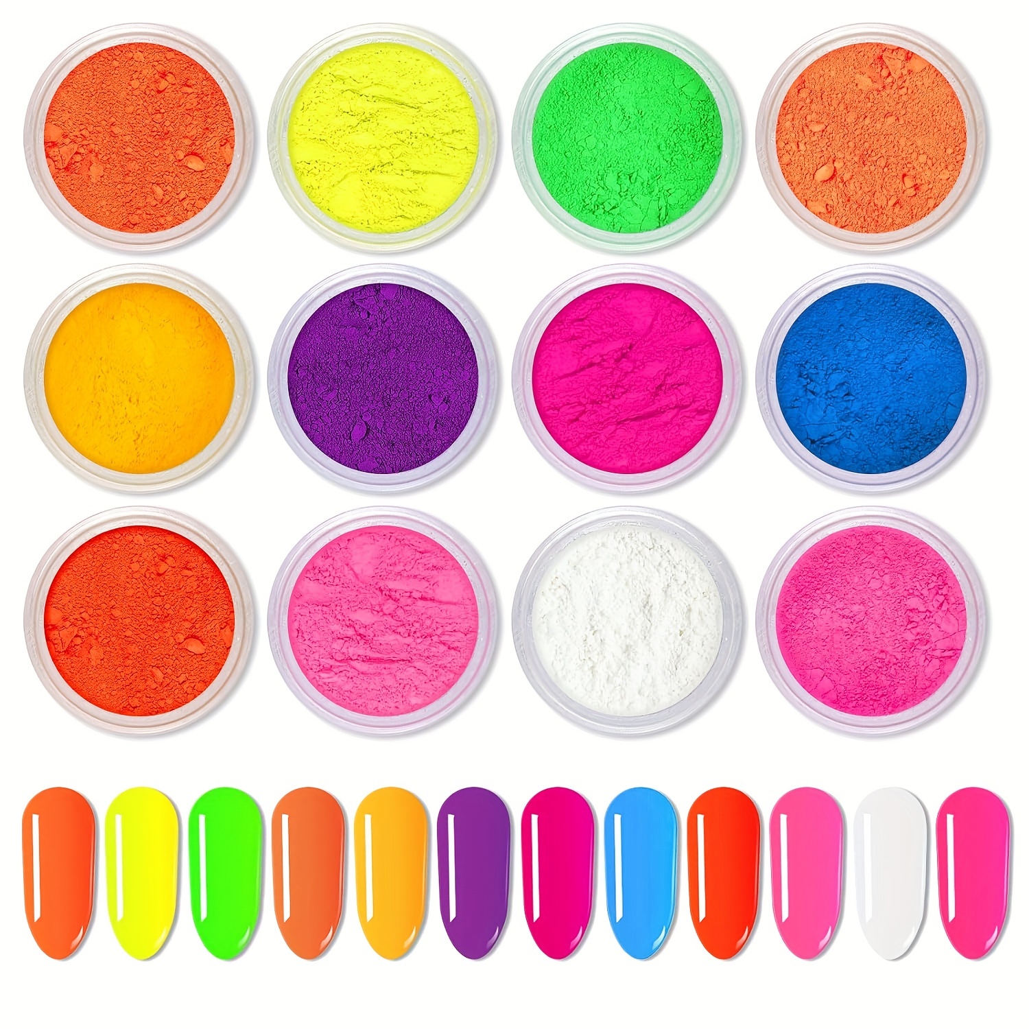 5PCS X Nail Artistry Neon Pigment Powder Kit