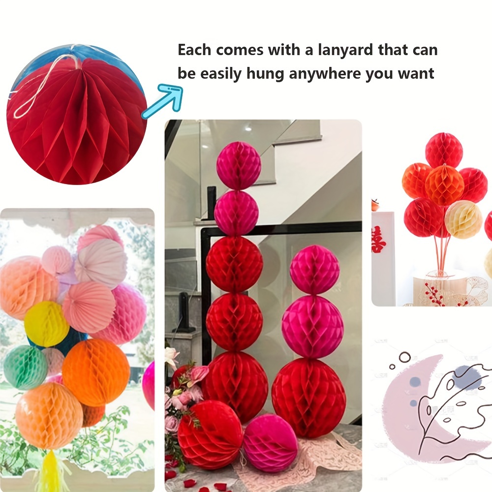 Art & Craft Rainbow Decorative Tissue Paper Honeycomb Balls Flower