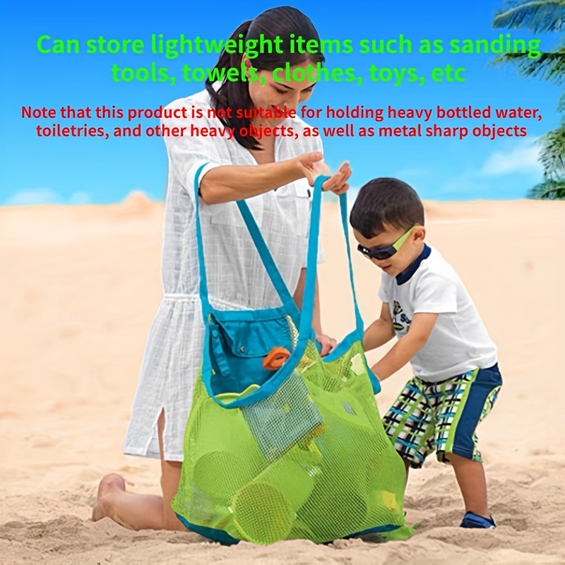 SupMLC Mesh Beach Bag Extra Large Beach Bags and Totes Tote Backpack Toys  Towels Sand Away For Holding Beach Toys Children' Toys Market Grocery  Picnic