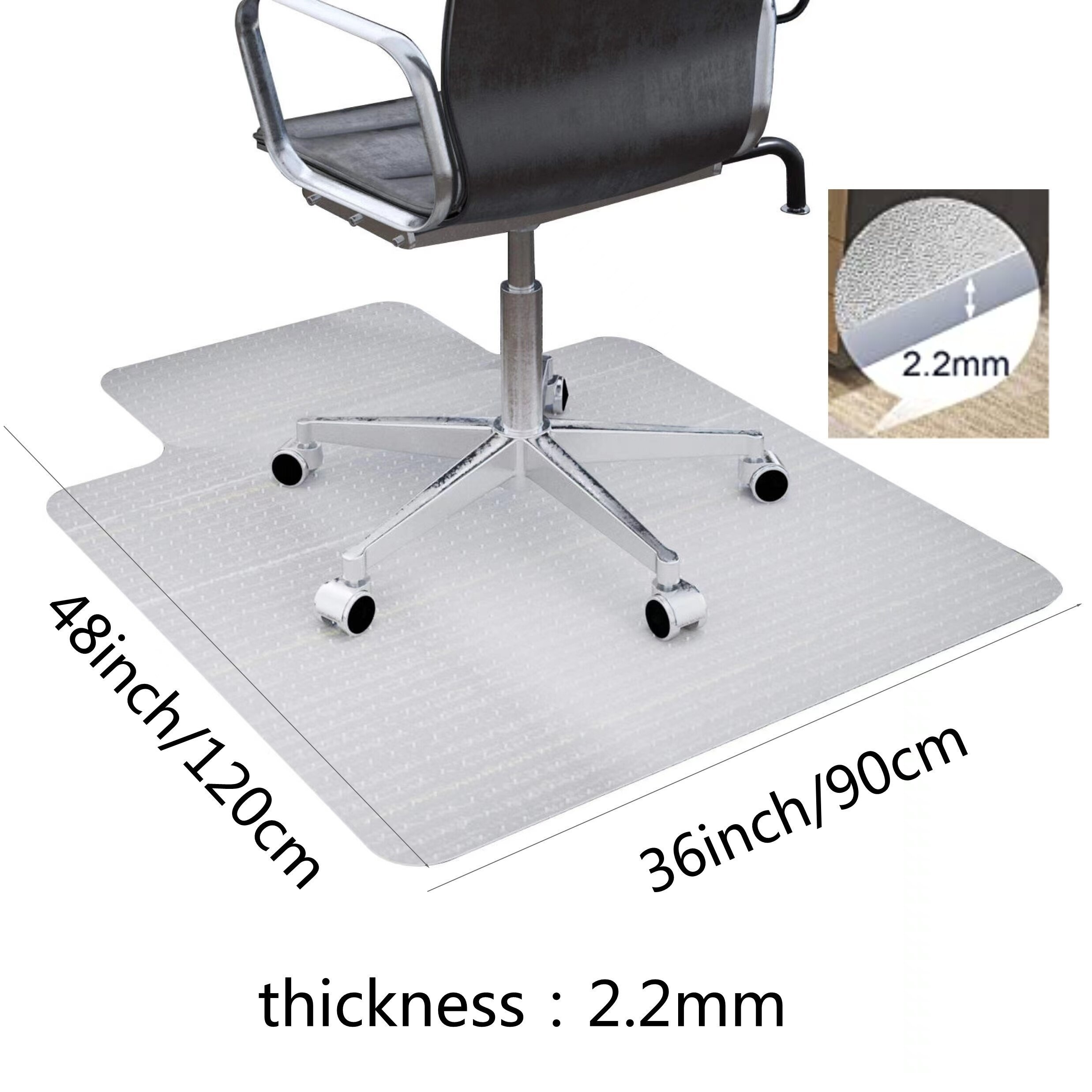 Protector de suelo de PVC transparente para silla de oficina en alfombra,  silla de juego/sillas de salón, protector de alfombra de vinilo de  plástico