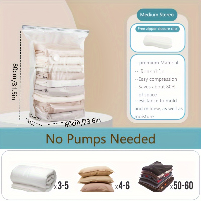 Extra Large 3d Vacuum Storage Bag Free Up 80% Space - Temu