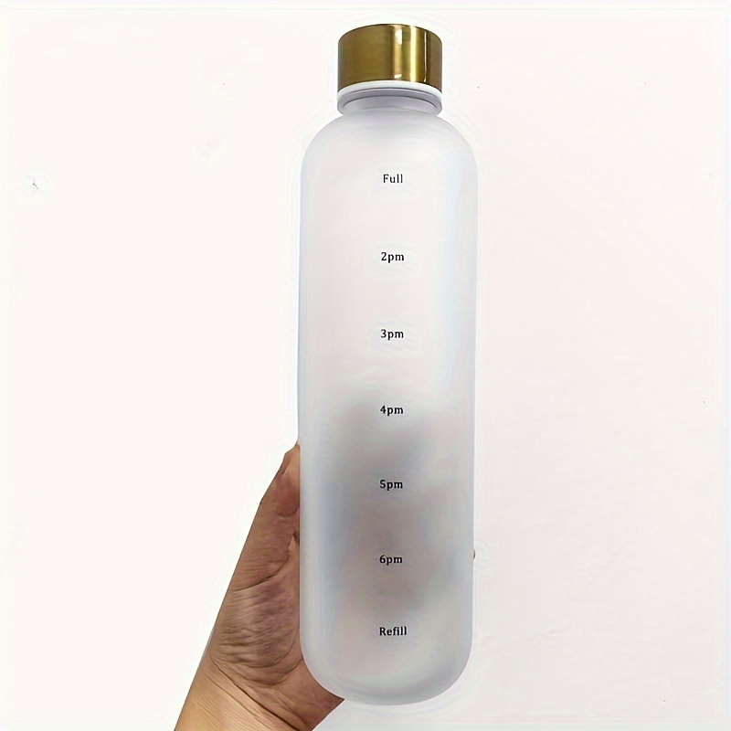 Sports Water Bottle with Time Markings, BPA Free frosted Tritan