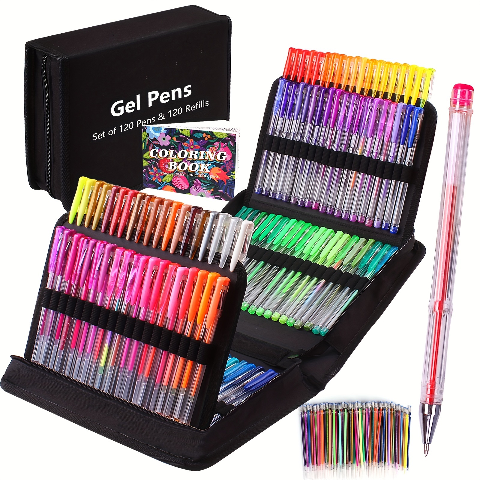  Tavolozza 240 Pack Gel Pens Set, 120 Unique Gel Pen Plus 120  Refills, 40% More Ink Neon Glitter Coloring Pens for Adult Coloring Books  Drawing : Everything Else