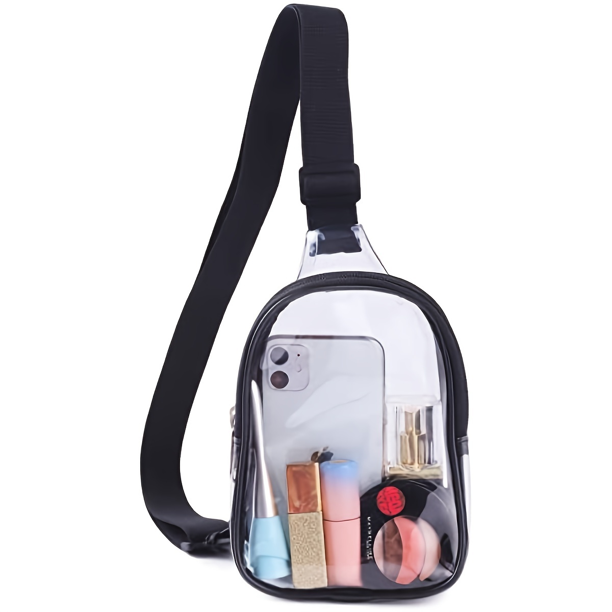 Clear PVC Sling Bag Transparent Stadium Shoulder Crossbody Backpack  Adjustable