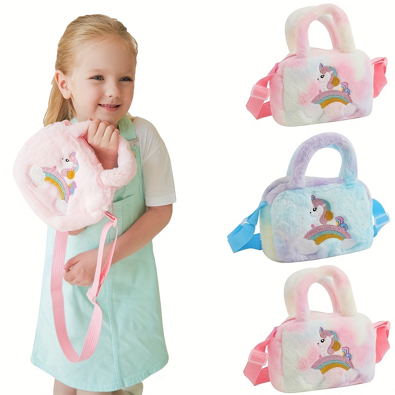 Cute Cartoon Plush Shoulder Bag Kawaii Unicorn Handbag Stuffed Push Toy  Children Girls Crossbody Bag Gift Kids Toy Bag - AliExpress