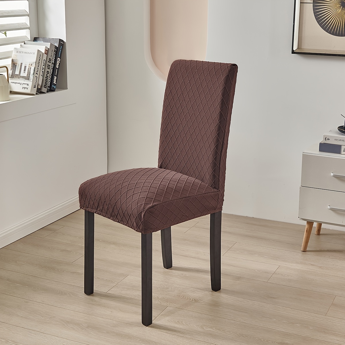 Fundas para sillas de comedor, funda de felpa de elastano suave para silla  de respaldo alto, lavable, extraíble, protector para silla de comedor