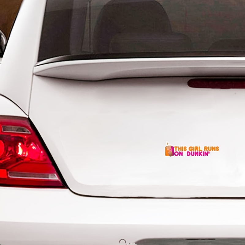 This Girl Runs On Dunkin' Sticker Vinyl Decal Wall Laptop - Temu