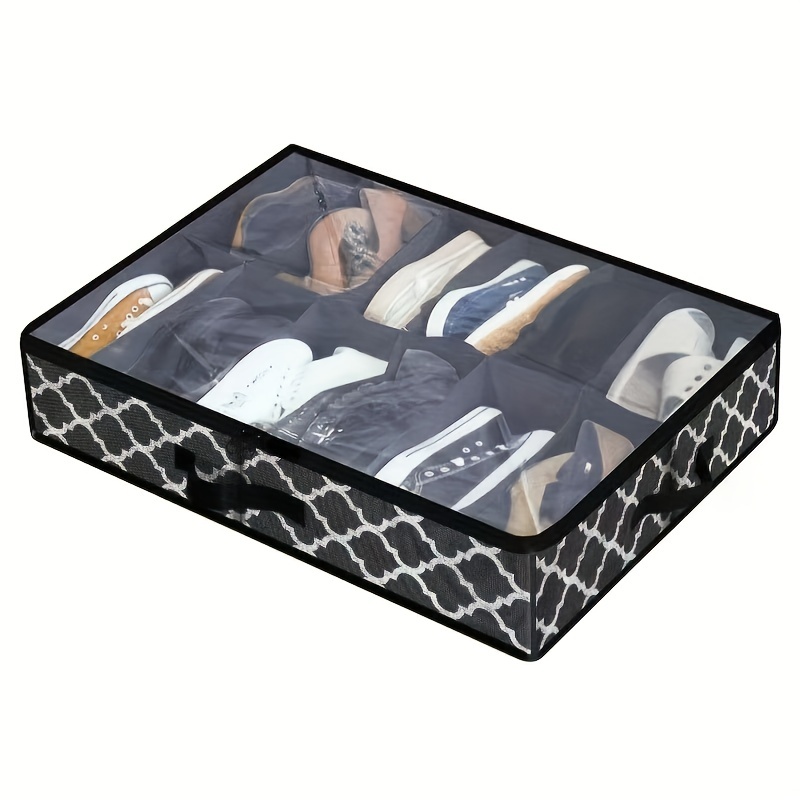 Geometric Pattern Underbed Shoes Bag Dustproof Organizer
