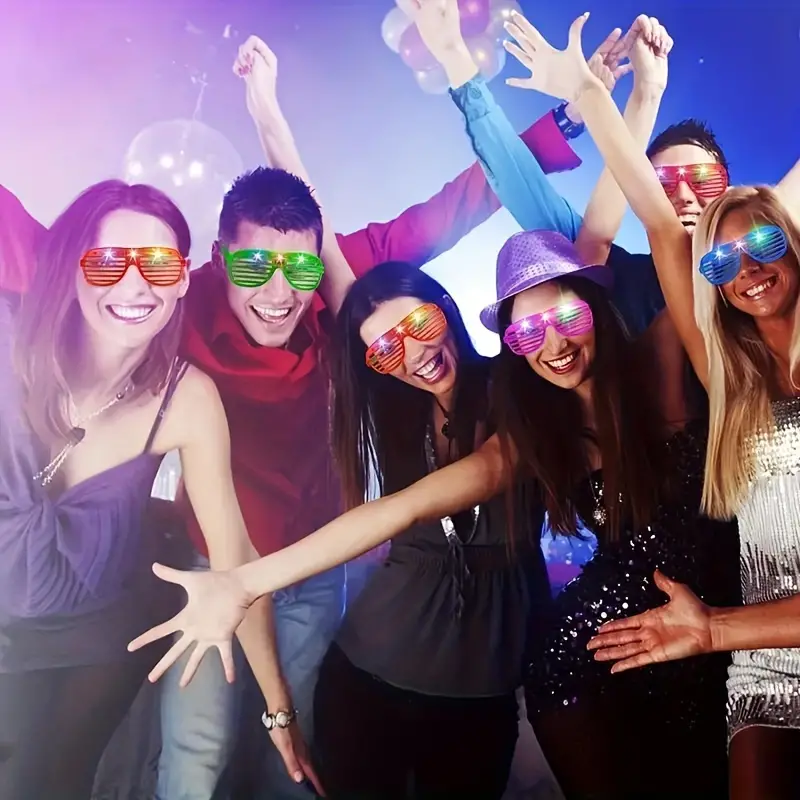 6pcs, Gafas LED Con 5 Colores De Neón Y 3 Modos De Destello - ¡Perfectas  Para Mardi Gras, Fiestas, Conciertos Y Más! Regalos Para Fiestas De  Vacacione