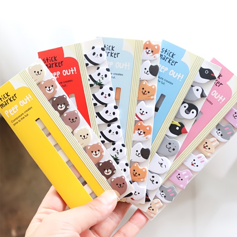 Animal Cat Panda Cute Kawaii Sticky Notes Memo Pad School Supplies Planner  Stickers Paper Bookmarks - Temu Switzerland