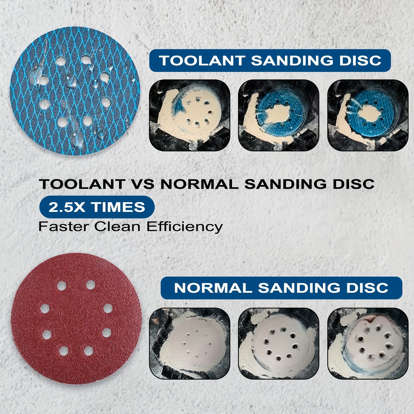 70pcs Diamond Shape 12.7cm Sanding Disc Assorted 8 Hole Hook and Loop