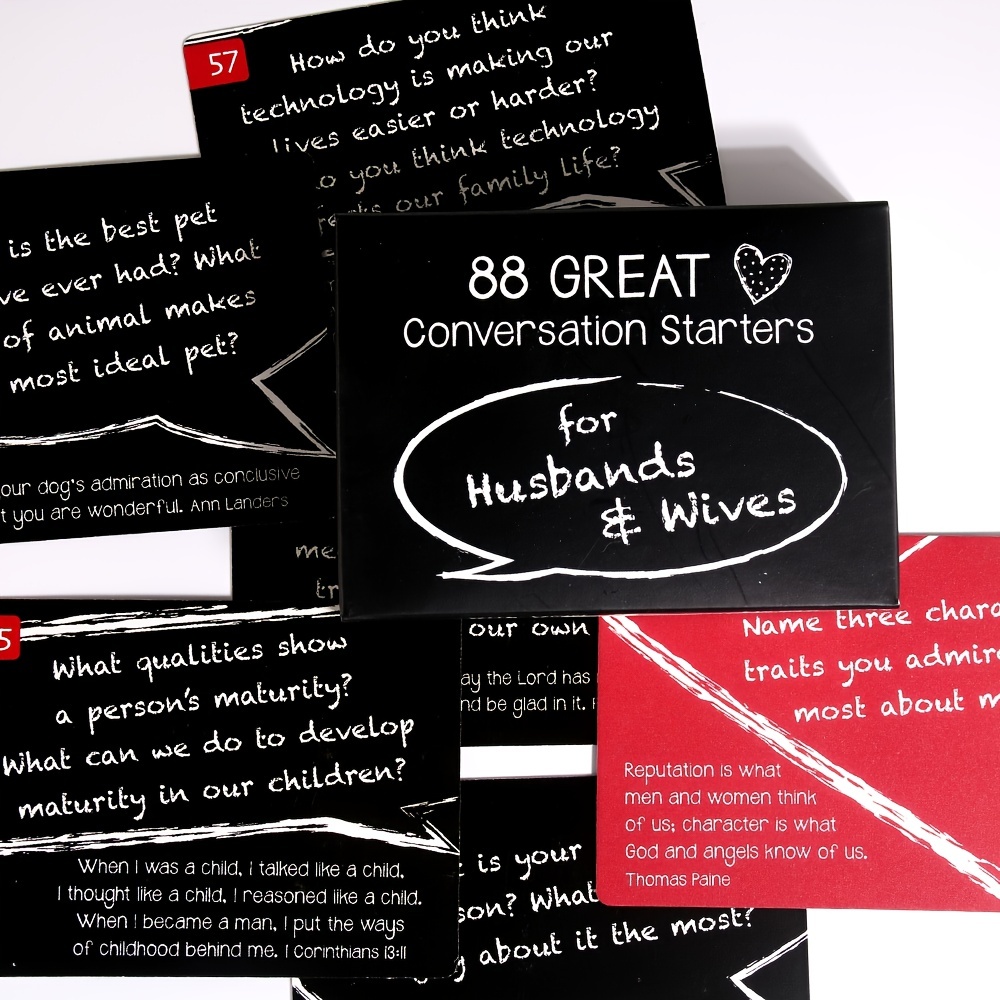 88 Ótimos iniciadores de conversa para maridos e esposas Jogo de
