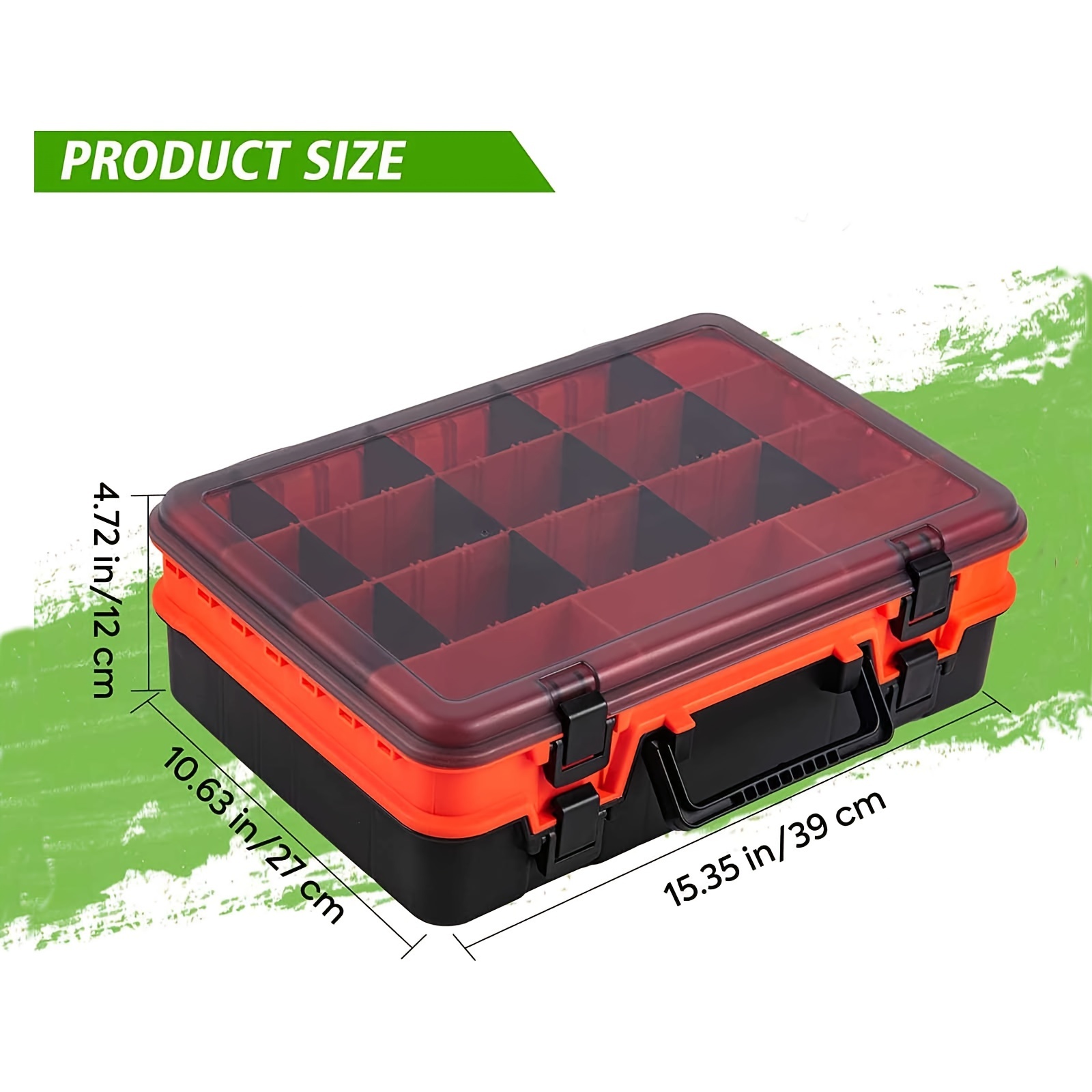 Organize Your Fishing Accessories with *'s 2-Layer Tackle Box - Adjustable  Dividers & Clear Lid!