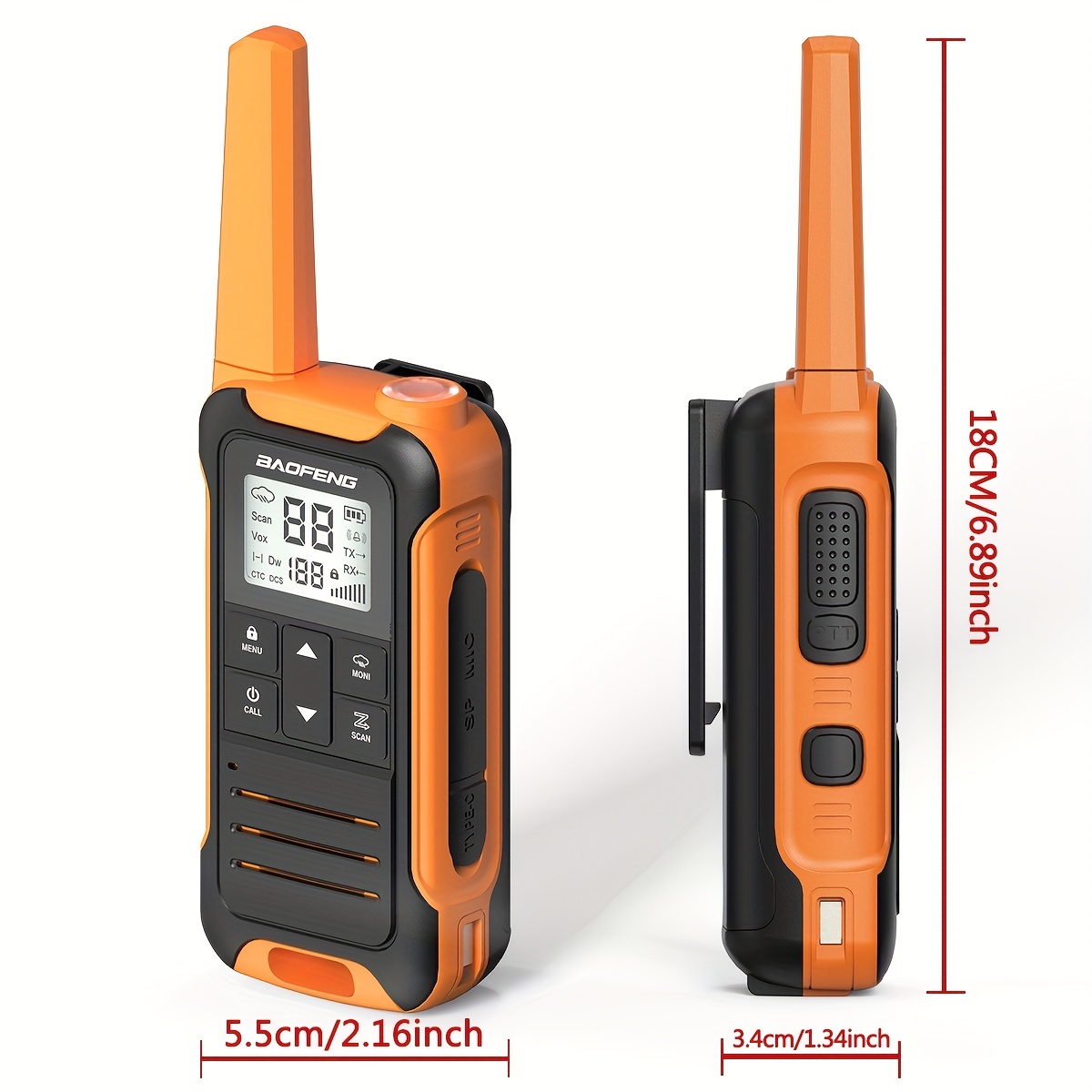 Adults Walkie Talkies Rechargeable FRS Two-Way Radios USB Charge Mini Walky  Talky with Rechargeable Battery Long Range 5 Miles with Bright Light 2