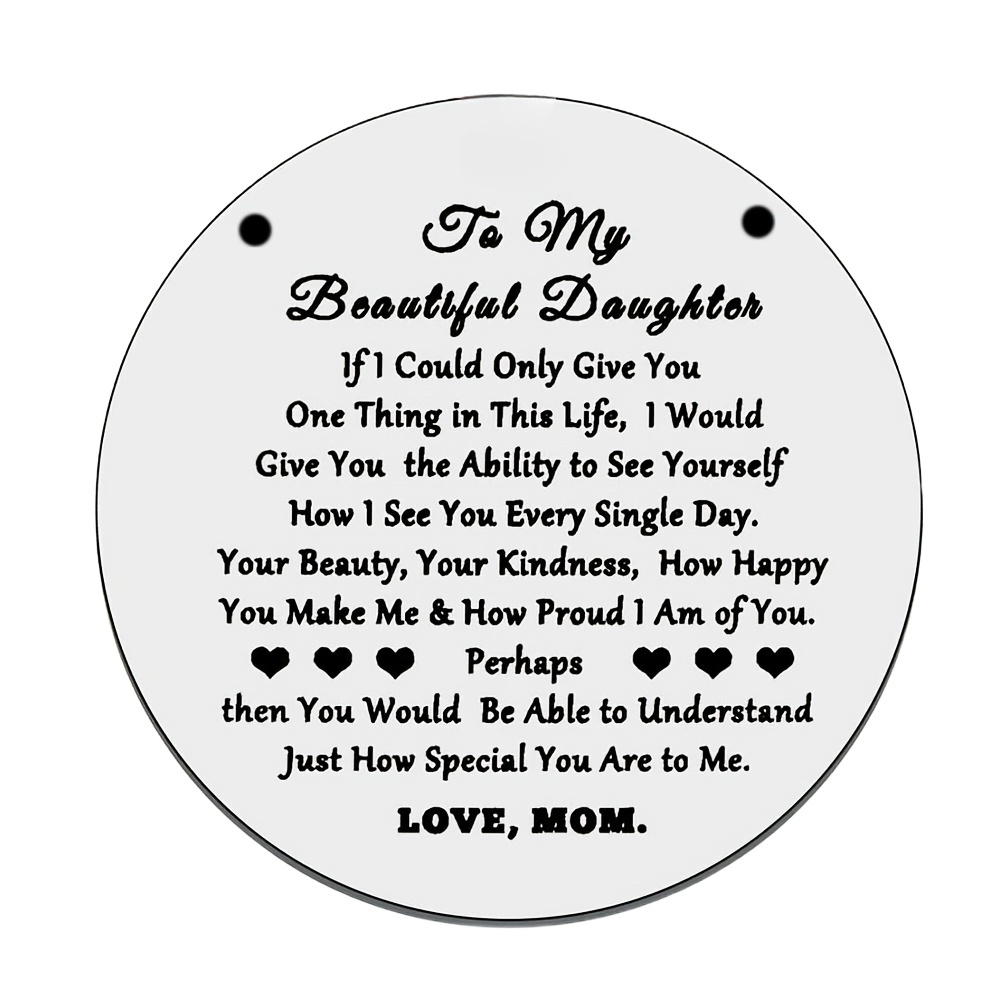 From Daughter To My Mom Round Wooden Sign Gift For Mom - Temu
