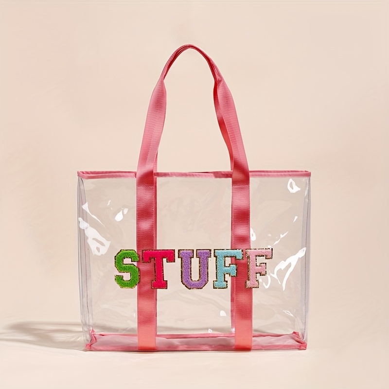 PVC Bag Elegant Lace Summer Beach Bag Woman Shoulder Bag Fashion Handbag  Plastic Clear Transparent Bags