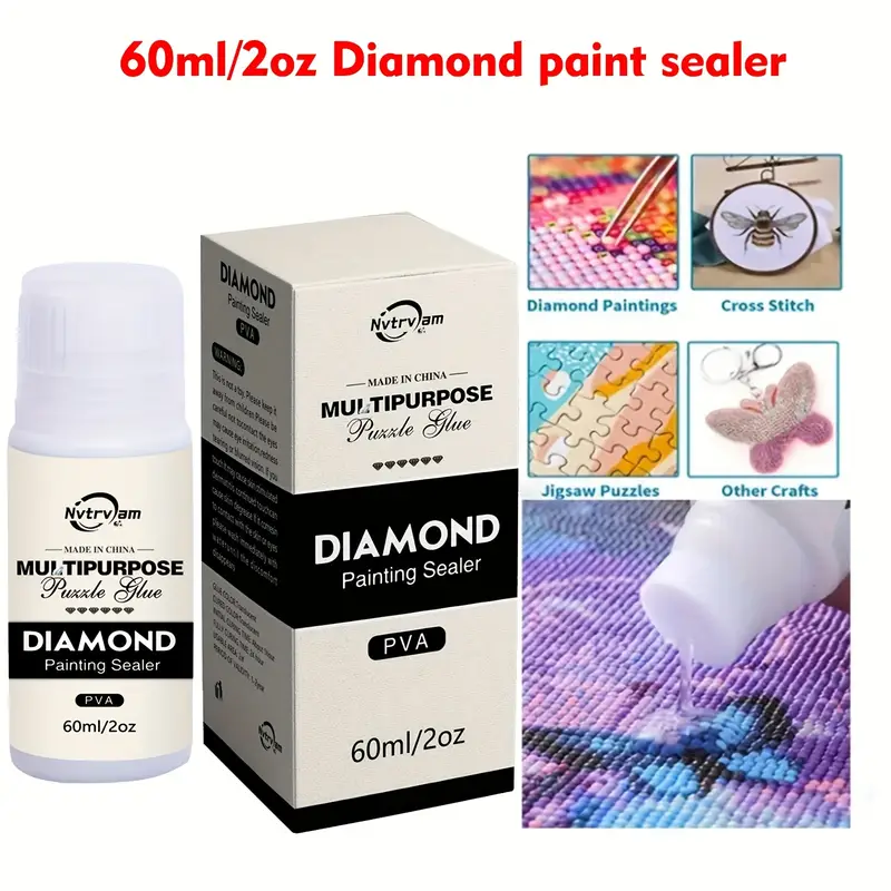 2.03oz Diamond Painting Sealer 5D Diamond Painting Art Glue Permanent Hold  & Shine Effect Sealer Diamond Painting Puzzle