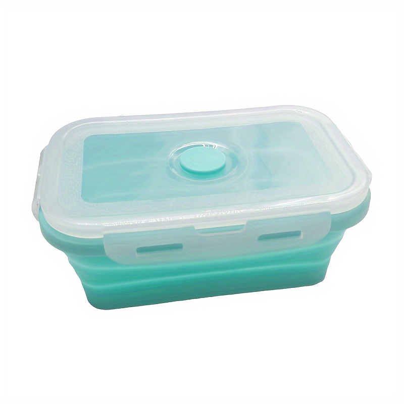 Silicone Collapsible Lunch Box Food Storage Container Fashion Colorful  Microwavable Portable Picnic Camping Rectangle Outdoor Box - Temu