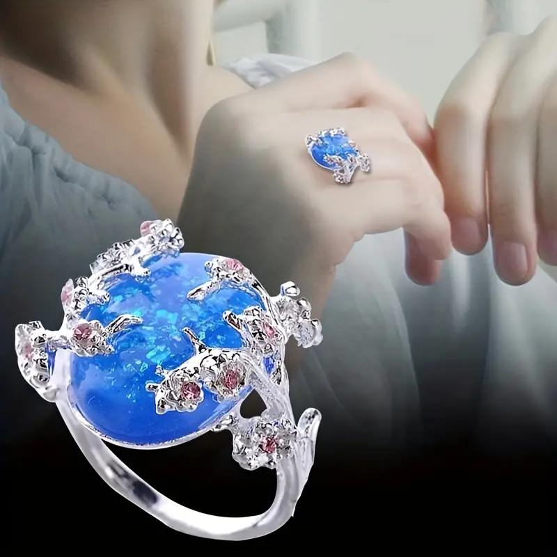 Luxury Elegant Plum Zirconia Ring For Women Girl - Temu