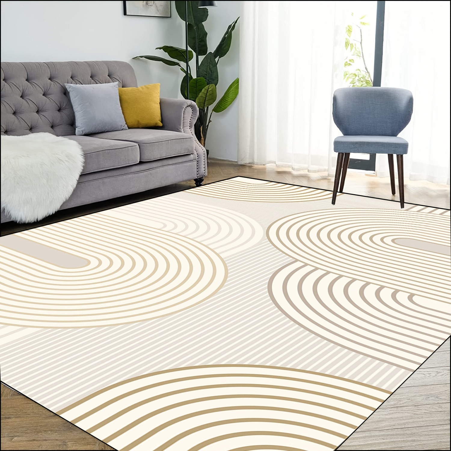 Buy Ophanie Modern Boho Chic Area Rug Carpet, Thick Area Rugs for Living  Room, Bedroom, Home Office, 5' x 8', Beige/Grey Online at desertcartINDIA