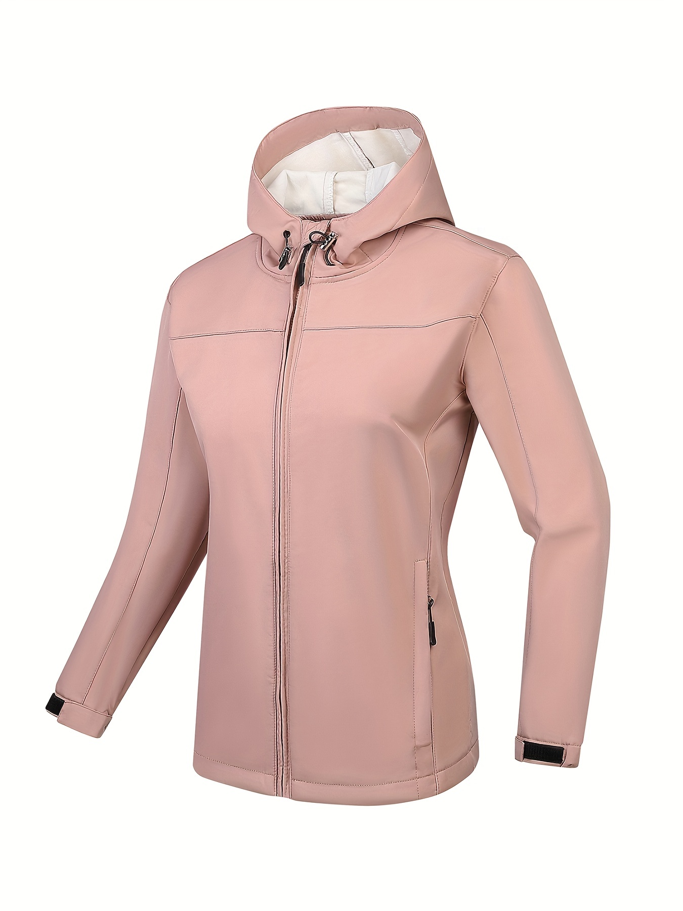 Solid Color Fashion Fleece Sports Jacket Zipper Pocket - Temu