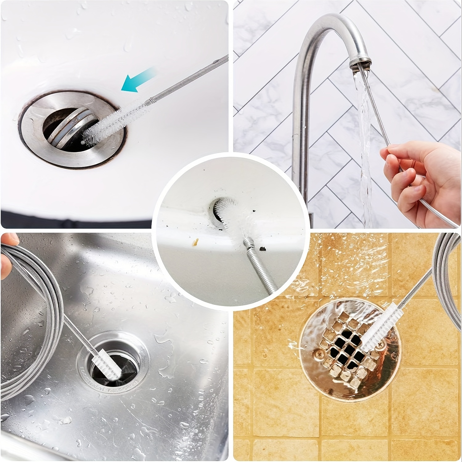 Flexible Drain Cleaner Brush Unclog Your Sink Pipe Bathroom - Temu