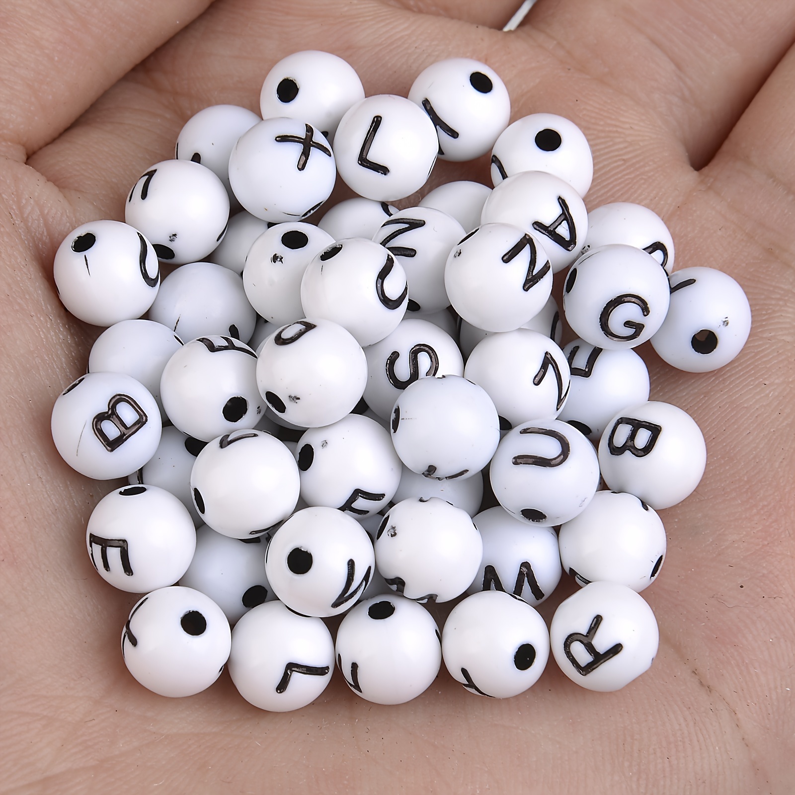 Mix Acrylic Pearl Letter Beads Ccb Loose Spacer Beads For - Temu