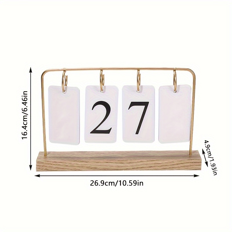 Creative Simple Wooden Calendar Decoration Desktop English - Temu