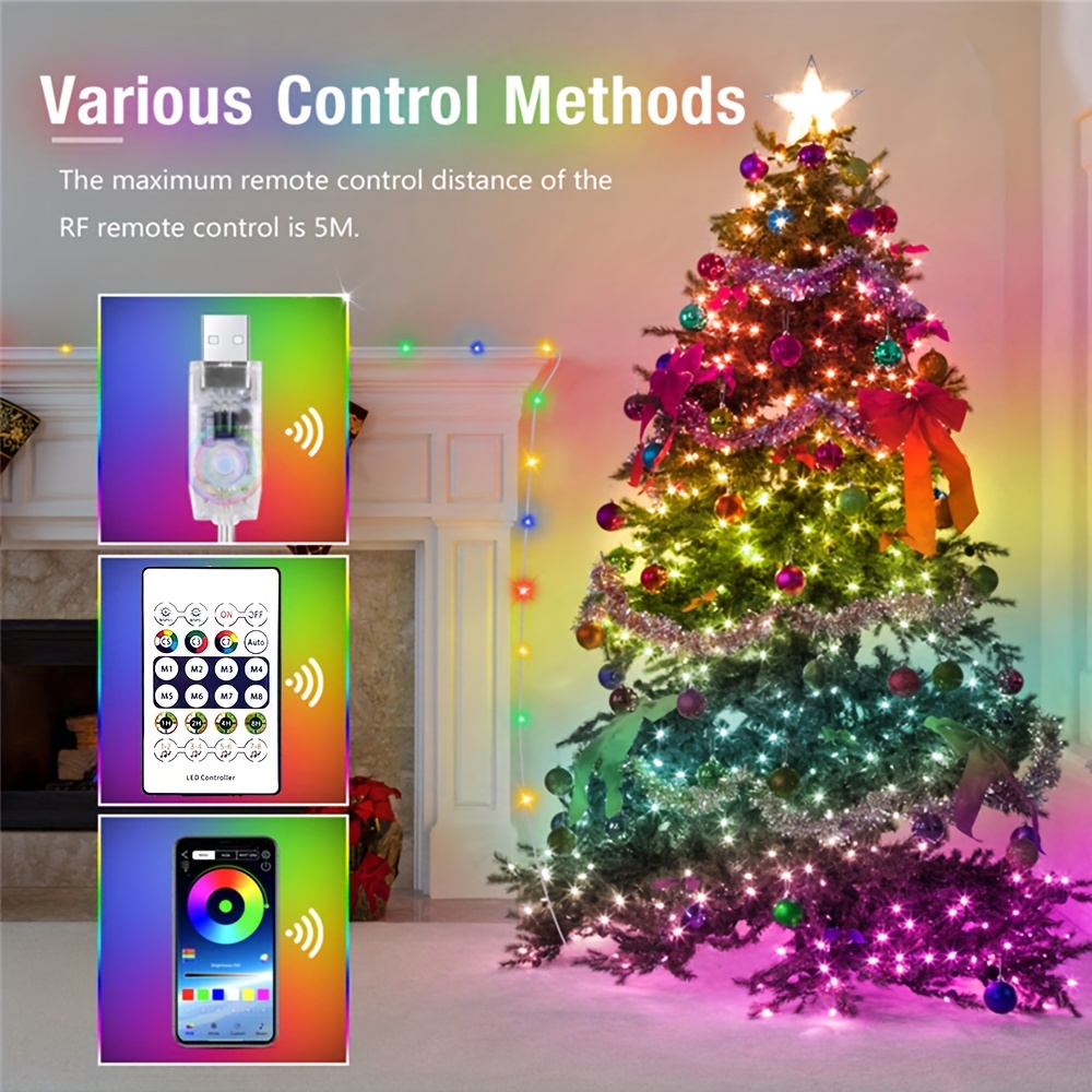 LED Fairy String Light Remote Bluetooth APP USB Control Smart RGB Garland  Lamp Festoon Led Outdoor Indoor Party Christmas Lights - AliExpress