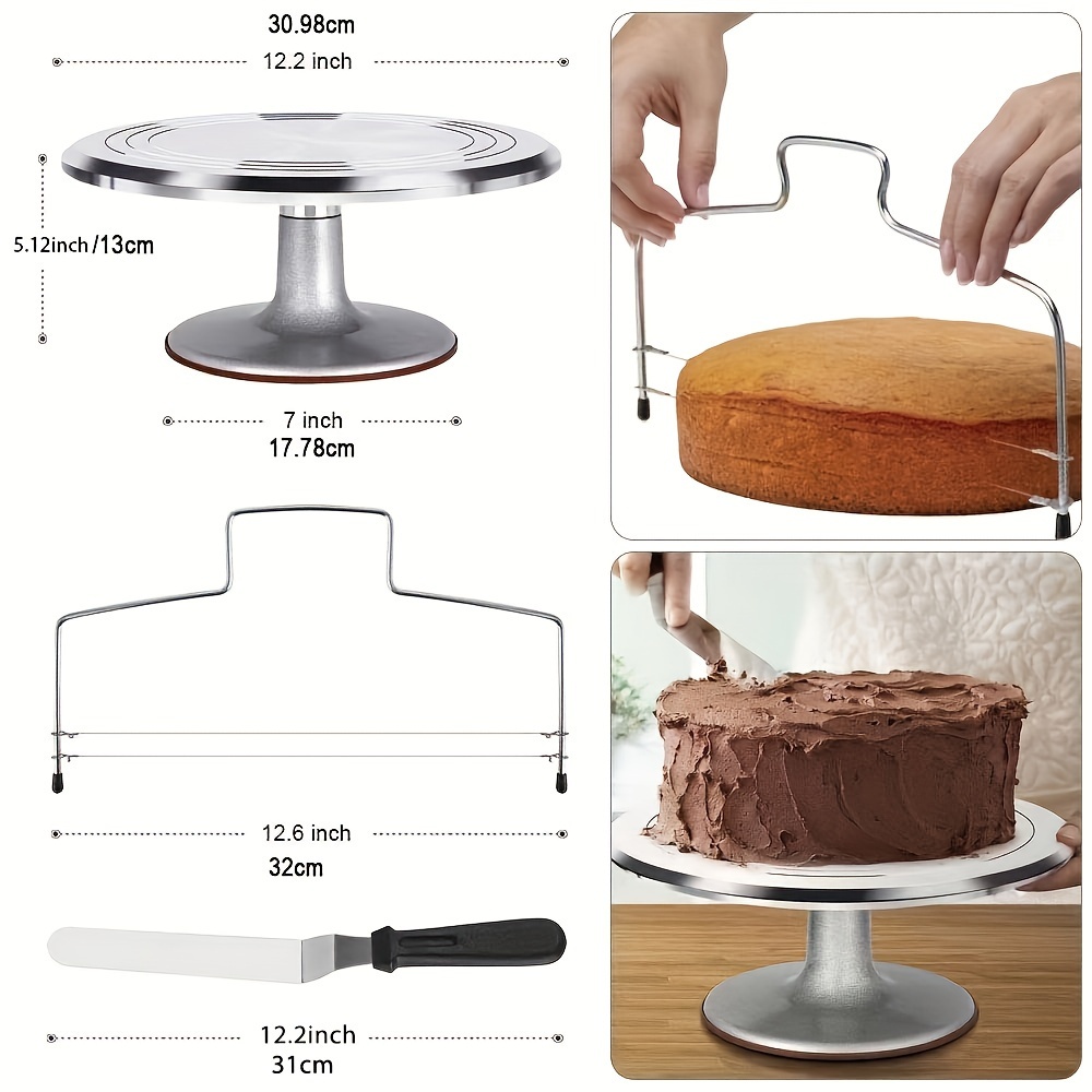 Cake Stand Rotating Cake Leveler Stand Aluminum Alloy Cake