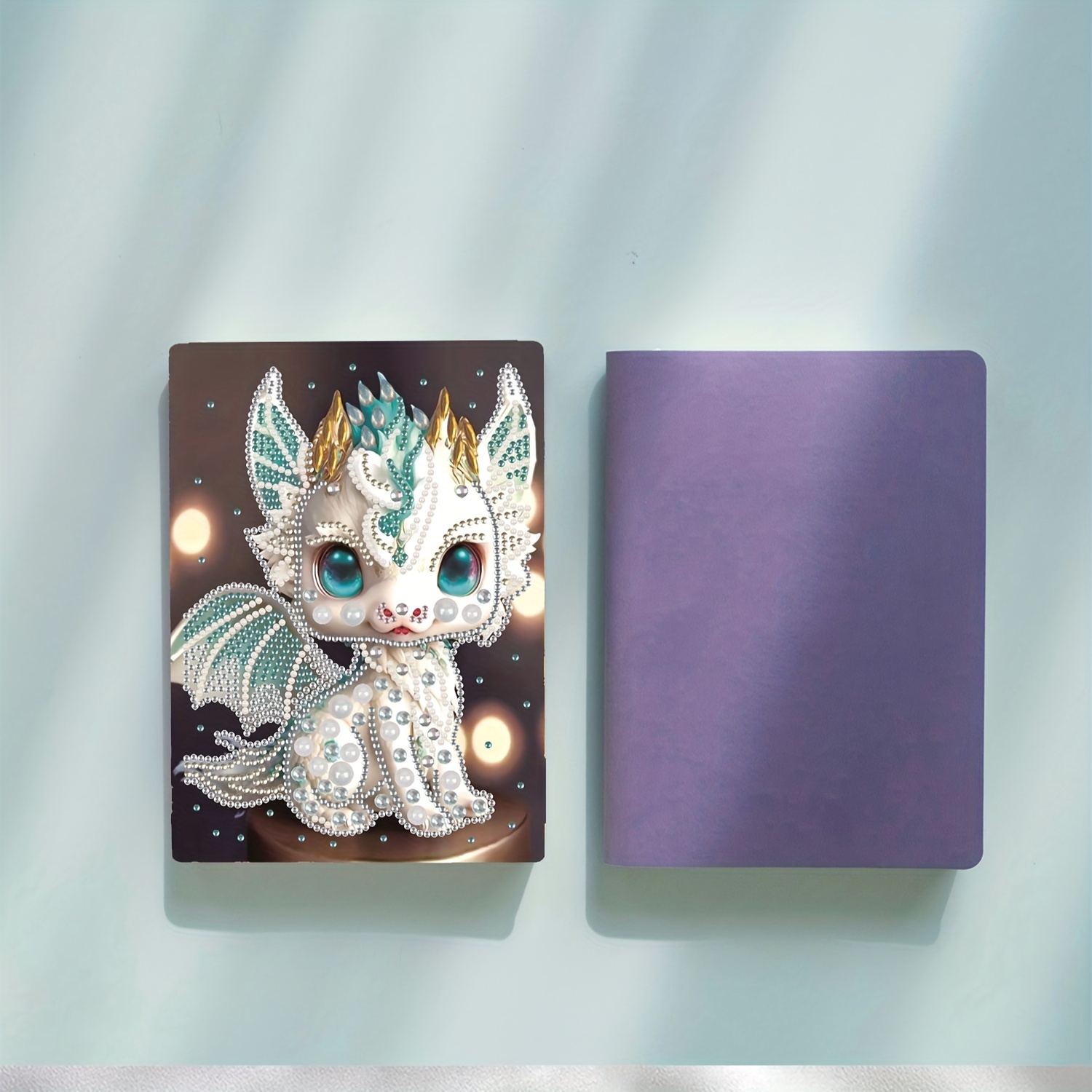 Crystal Art Diamond Painting Notebook White Dragon Notebook - Temu