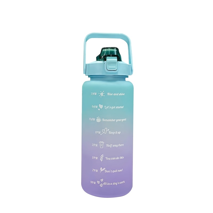 2L Large Capacity Water Bottle With Bounce Cover Time Scale Reminder For  Sports