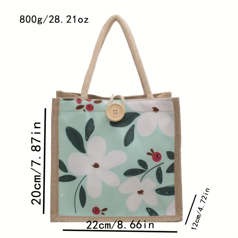 Flower Durable Handbag Lightweight Lunch Bag For Women